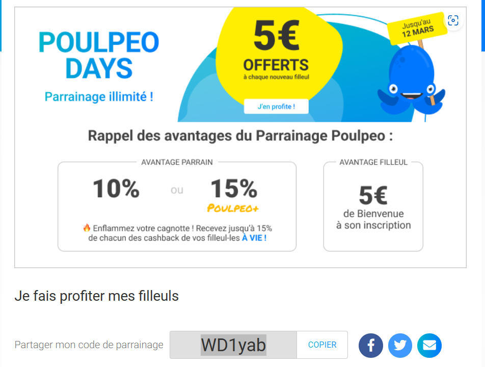 Poulpeo Cashback